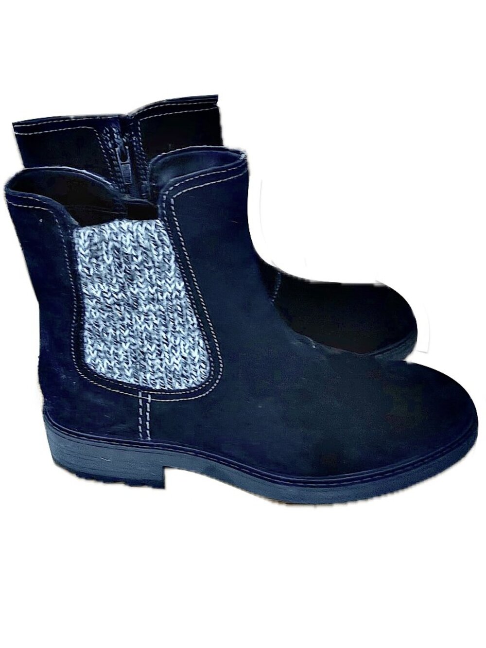 Clark's Opal Sky Women's Sz 8 Black Suede Zip Angle Booties Chelsea Boots NEW